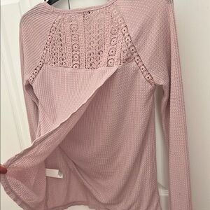 Lucky Brand- Pink Long Sleeve Top